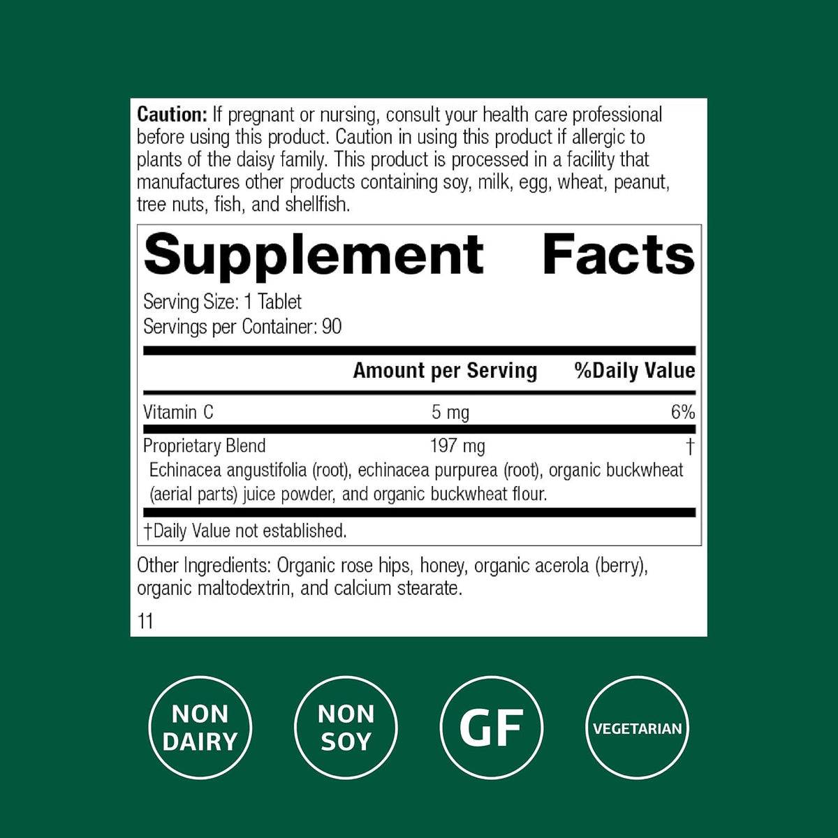 Standard Process Echinacea-C, Immune System Support Supplement, 90 Tablets