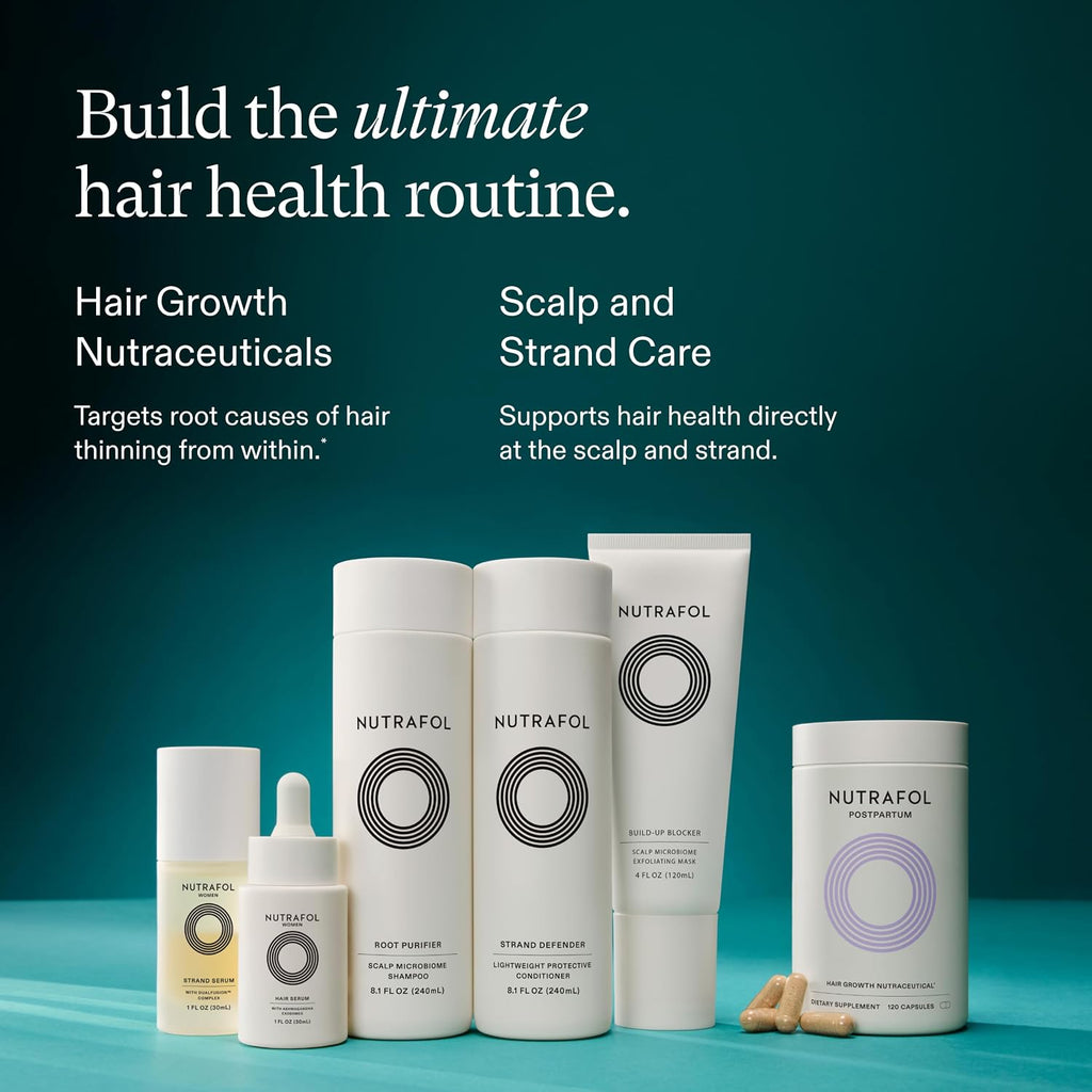 Nutrafol Postpartum Hair Growth Supplements, Clinically Tested for Visibly Thicker Hair and Less Shedding, Breastfeeding-friendly
