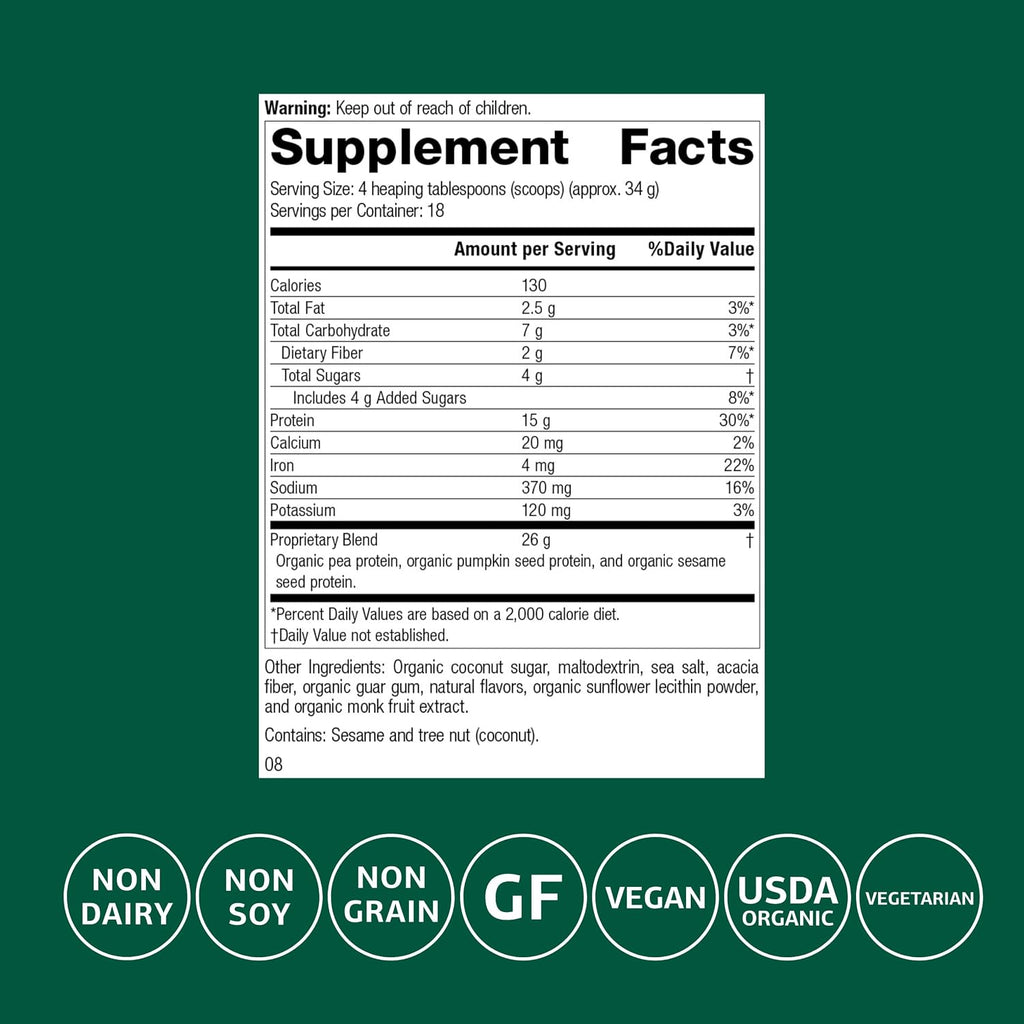 Standard Process Veg-E Complete Pro, Plant-Based, Vanilla,18 Servings