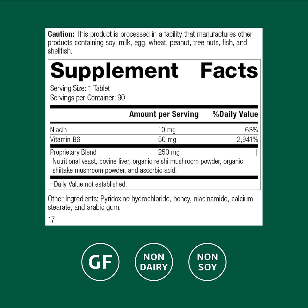 Standard Process B6-Niacinamide,Vitamin B Energy Metabolism, 90 Tablets