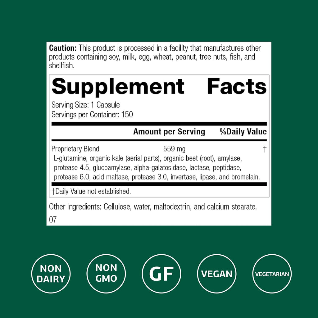 Standard Process Enzycore, Digestion Enzyme Supplement, 150 Capsules