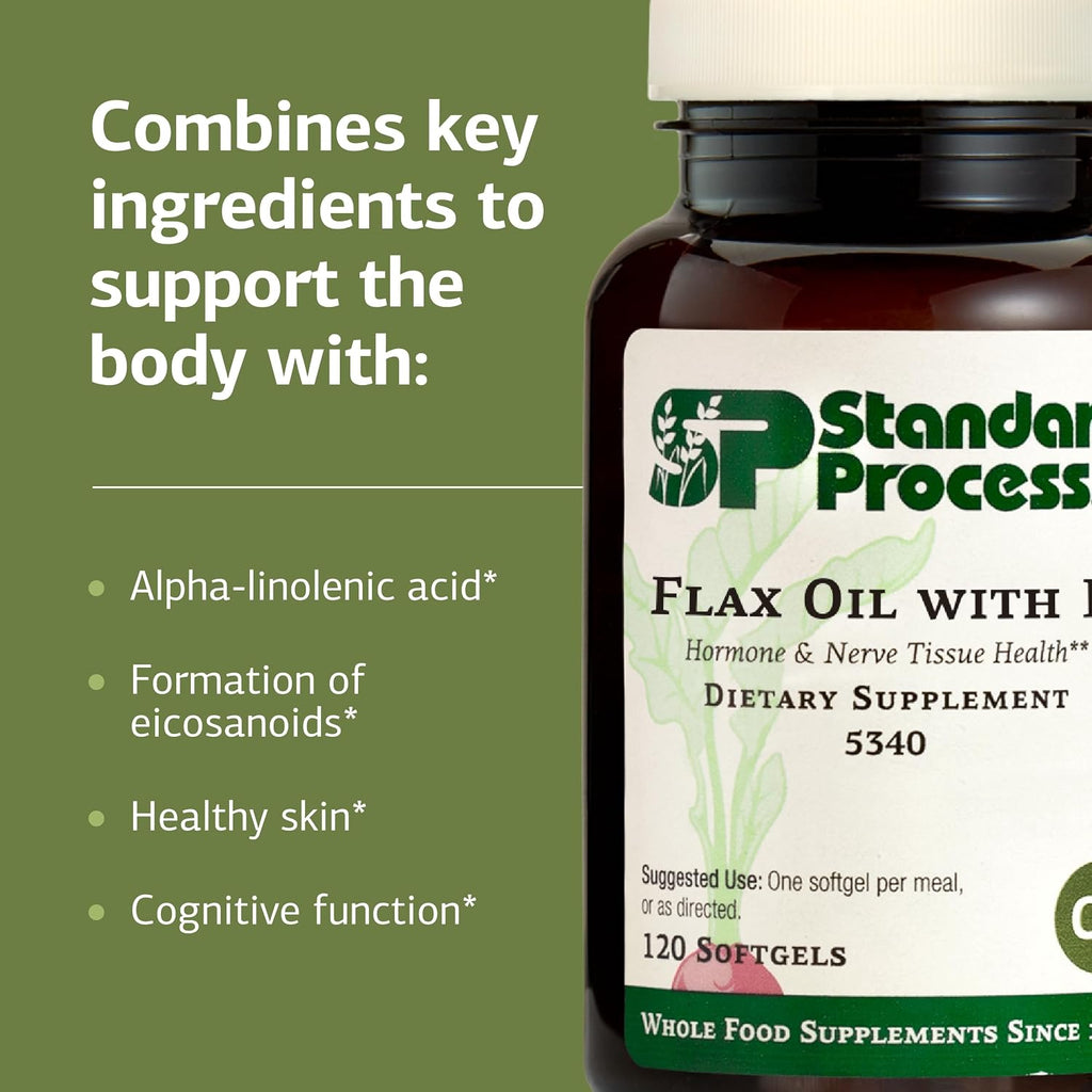 Standard Process Flax Oil with B6, Hormone & Nerve Tissue, 120 SoftgelsStandard Process Flax Oil with B6, Hormone & Nerve Tissue, 120 Softgels