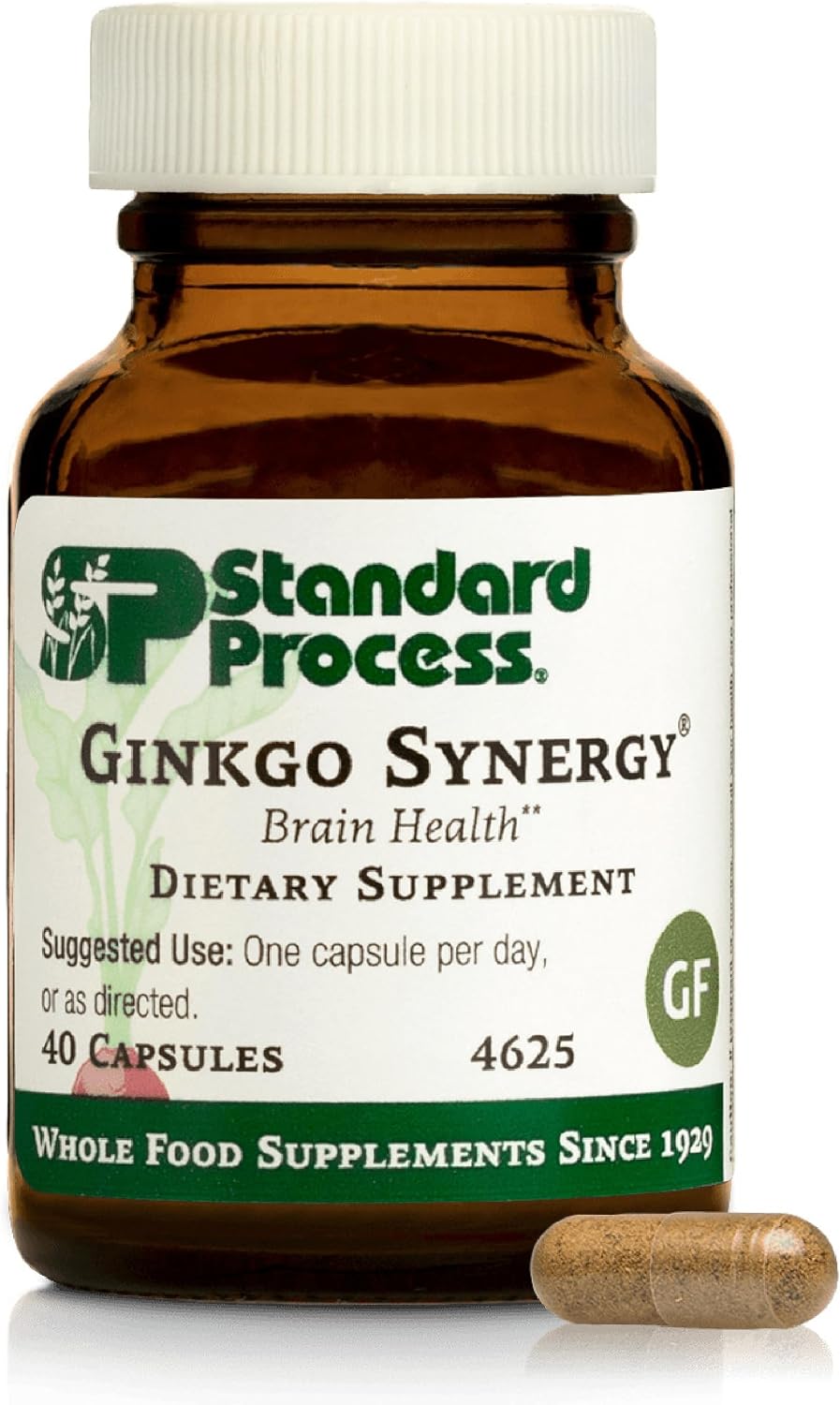 Standard Process Ginkgo Synergy, Brain Health & Antioxidant, 40 Capsules