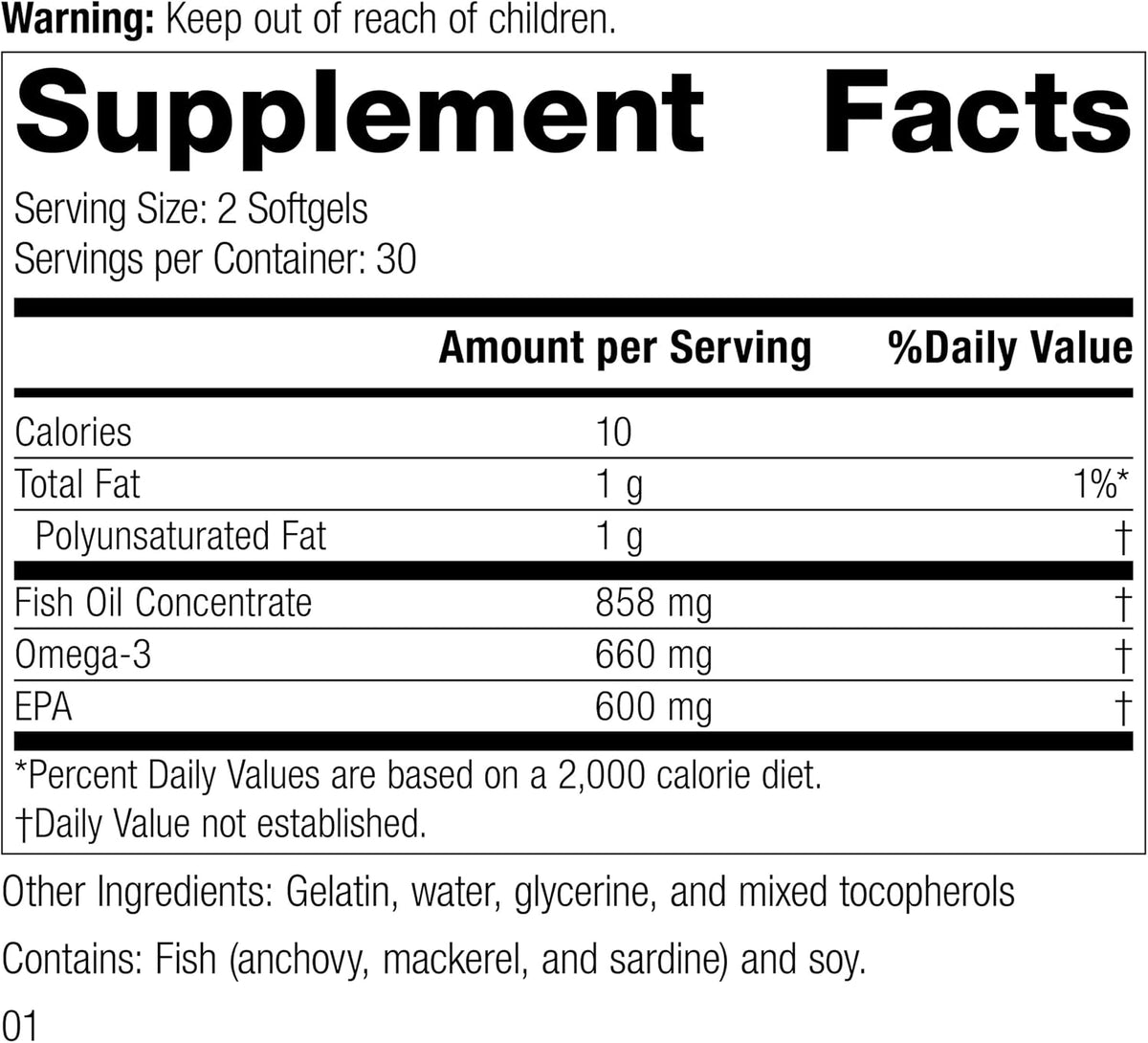 Standard Process Olprima EPA, Omega-3 EPA Balance Support, 60 softgels