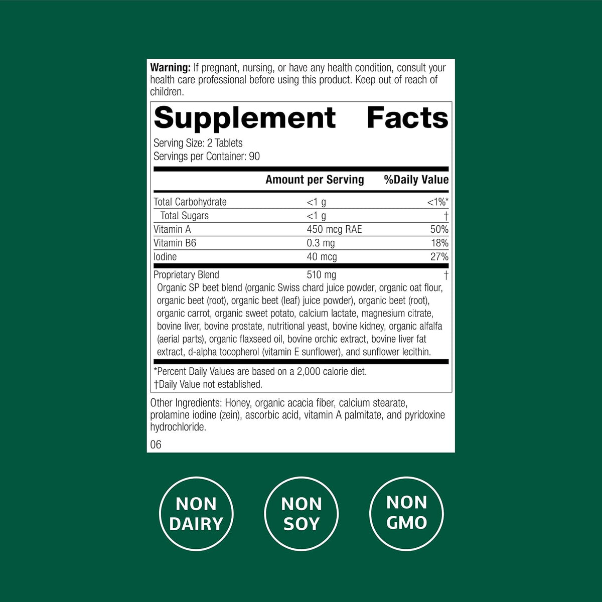 Standard Process A-F Betafood, Gallbladder Supplement, 180 Tablets
