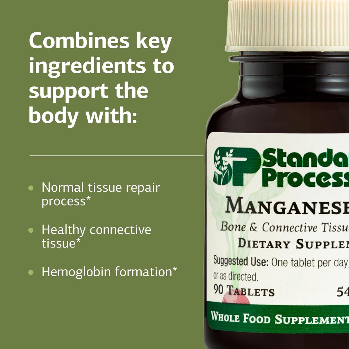 Standard Process Manganese B12, Bone & Connective Tissue, 90 Tablets
