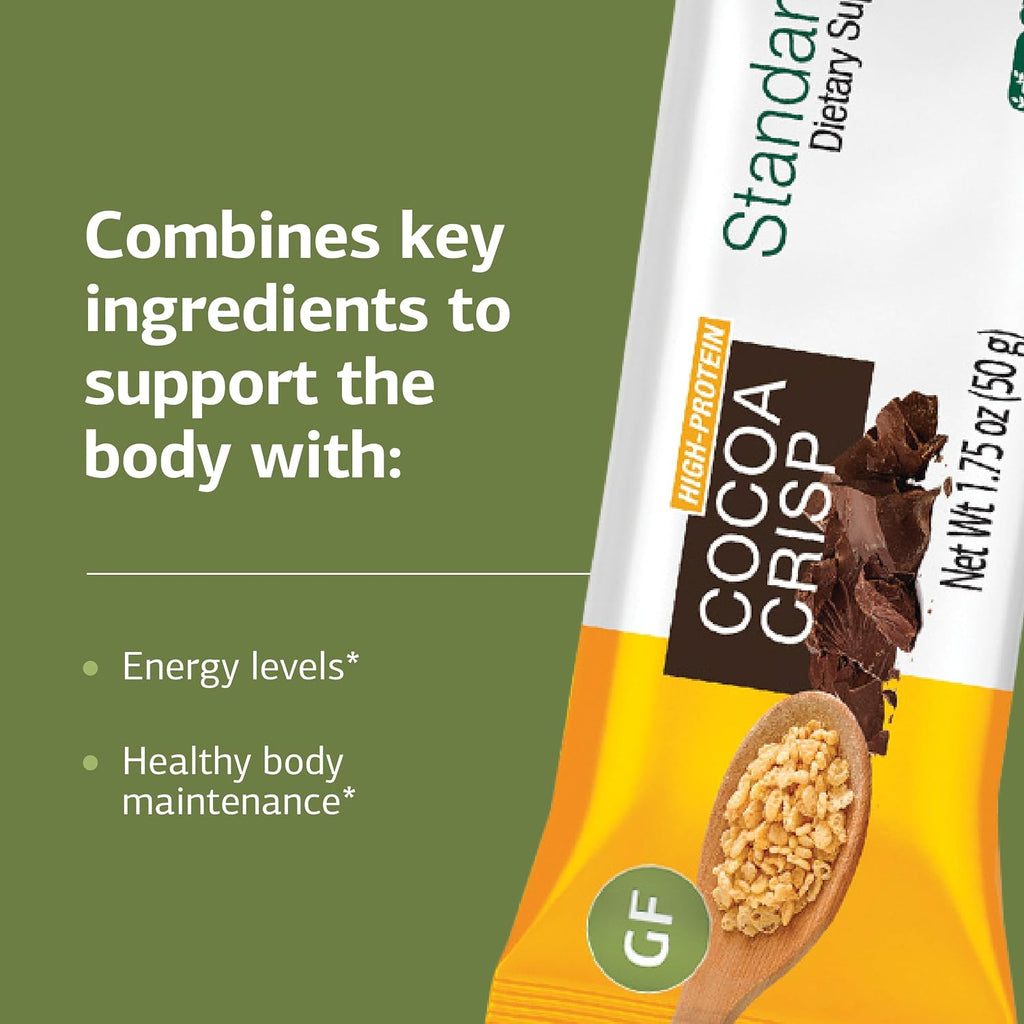 Standard Process StandardBar, Daily Energy Support Bar, Cocoa Crisp, 18 ct