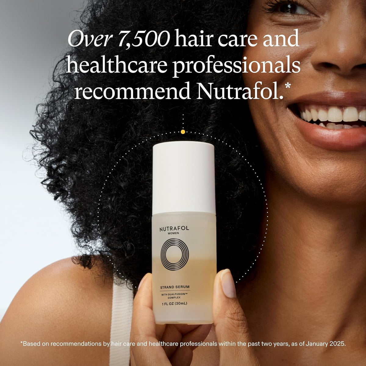 Nutrafol Strand Serum, Reduces Breakage for Stronger Hair, 1 Fl Oz Bottle