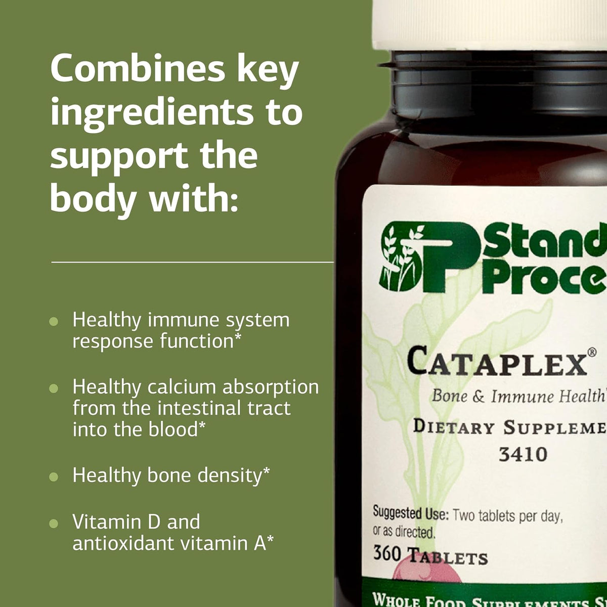 Standard Process Cataplex D, Immune & Bone Health Supplement, 360 Tablets