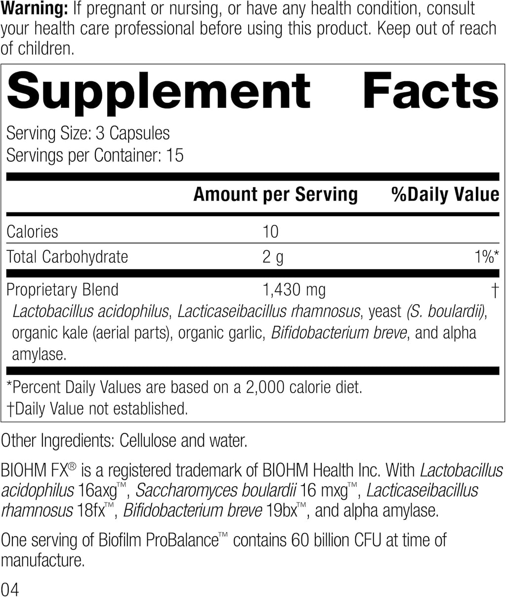 Standard Process Biofilm ProBalance, GI & Candida Supplement, 45 Capsules