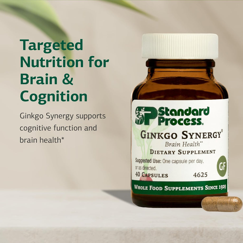 Standard Process Ginkgo Synergy, Brain Health & Antioxidant, 40 Capsules