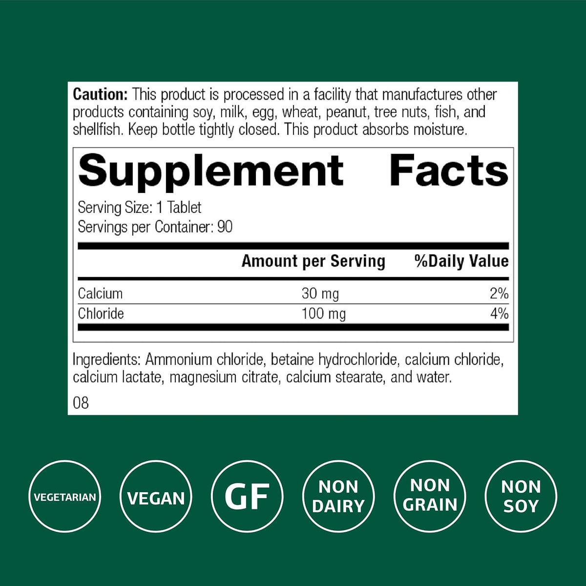 Standard Process Cal-Amo, Cellular pH Supplement, 90 Tablets