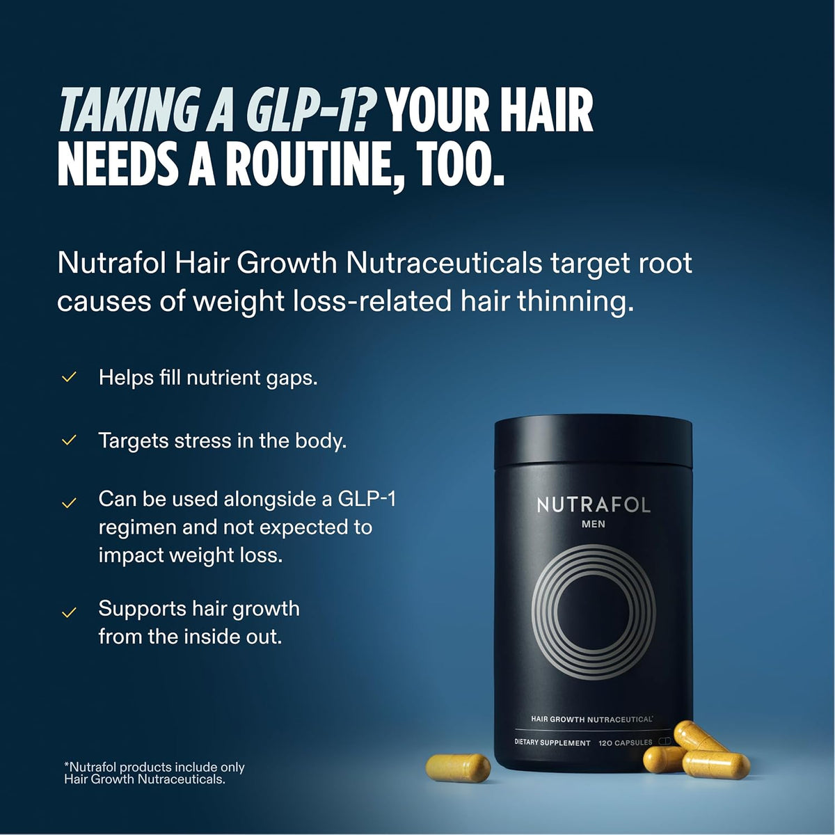 Nutrafol Men Hair Growth Supplements, Ages 18-49, 2-Month Bundle