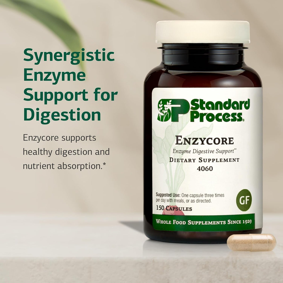 Standard Process Enzycore, Digestion Enzyme Supplement, 150 Capsules