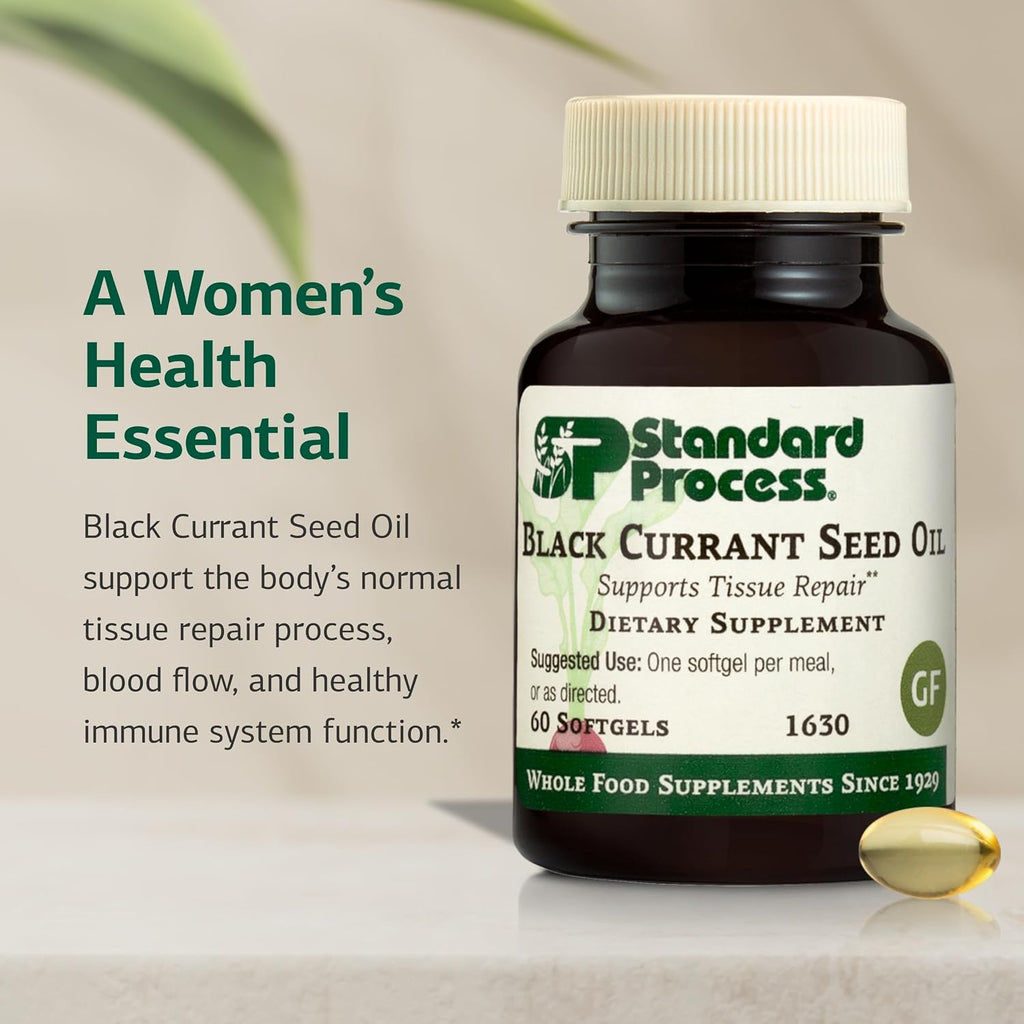 Standard Process Black Currant Seed Oil, Tissue Repair Support, 60 Softgels