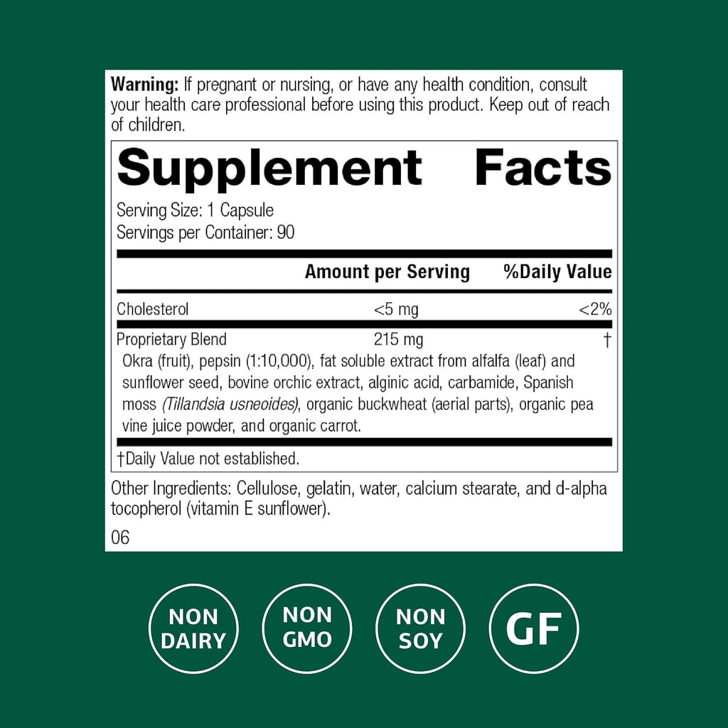 Standard Process Okra Pepsin E3, GI & Protein Digestion Aid, 90 Capsules