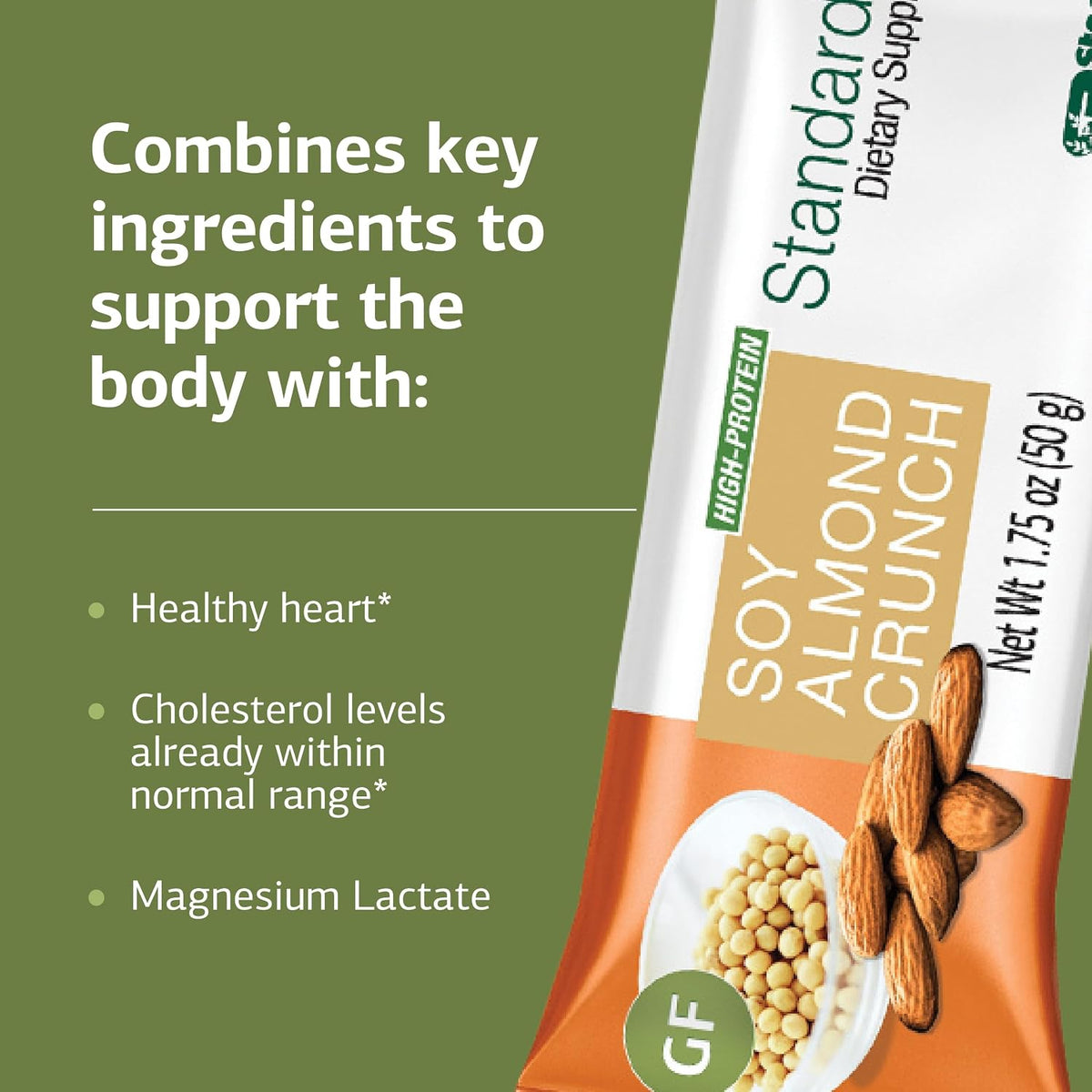 Standard Process - StandardBar Soy Almond Crunch, 18 Bars