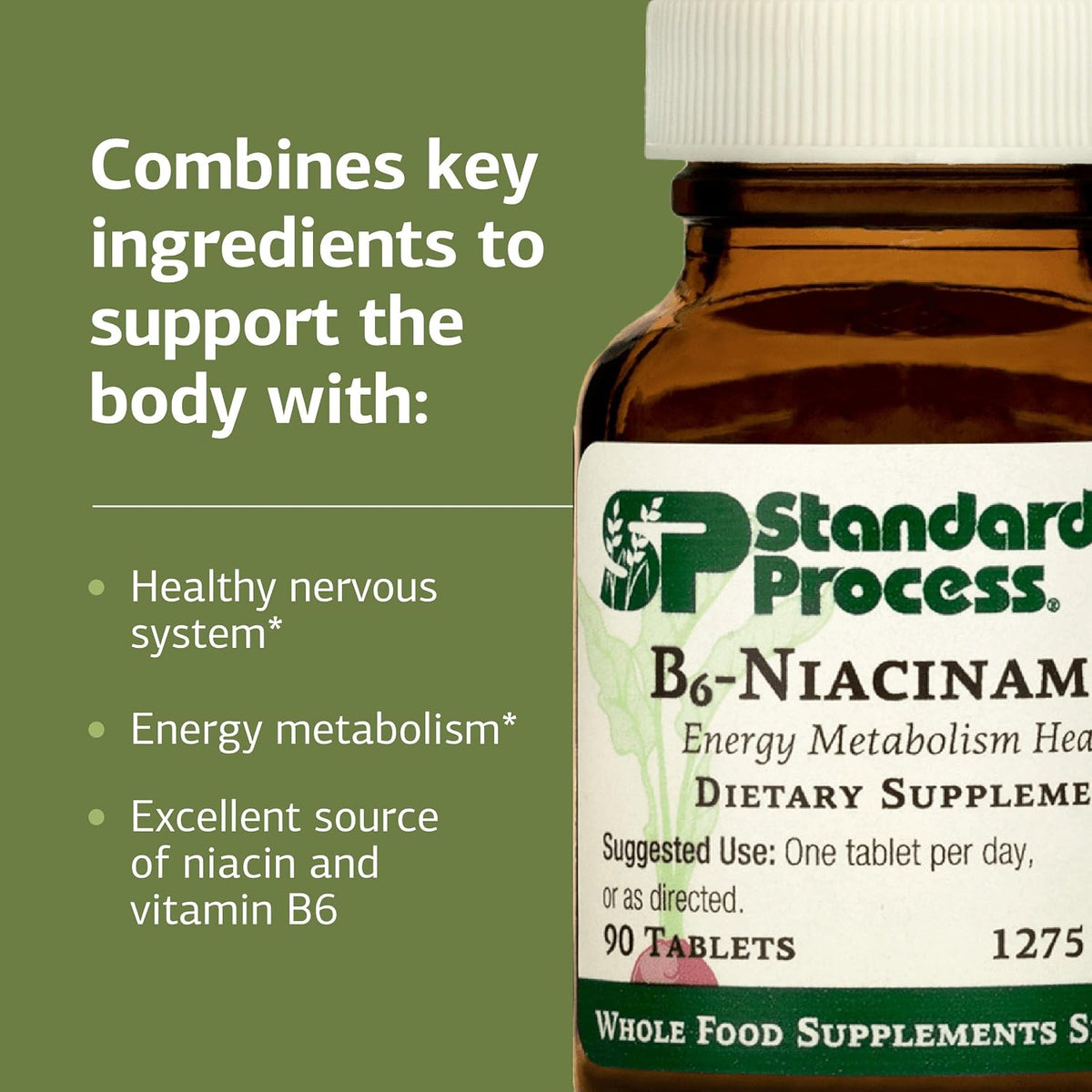 Standard Process B6-Niacinamide,Vitamin B Energy Metabolism, 90 Tablets