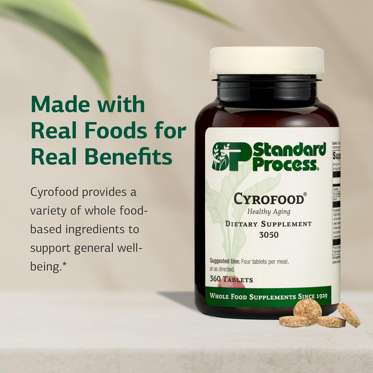 Standard Process Cyrofood, Healthy Aging Support Supplement, 360 Tablets