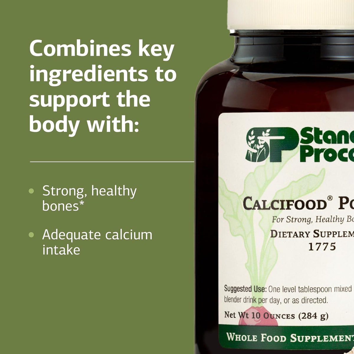 Standard Process Calcifood Powder - Calcium Powder for Bone Strength & Support - Exercise Support Supplement - Support for Bone Health - 10 oz (284 g)
