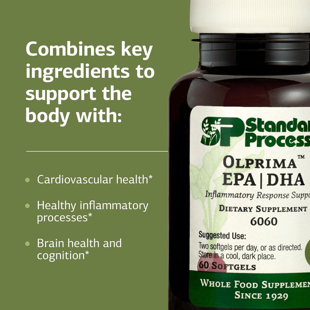 Standard Process Olprima EPA|DHA, Omega-3 Oil Brain Health, 60 Softgels