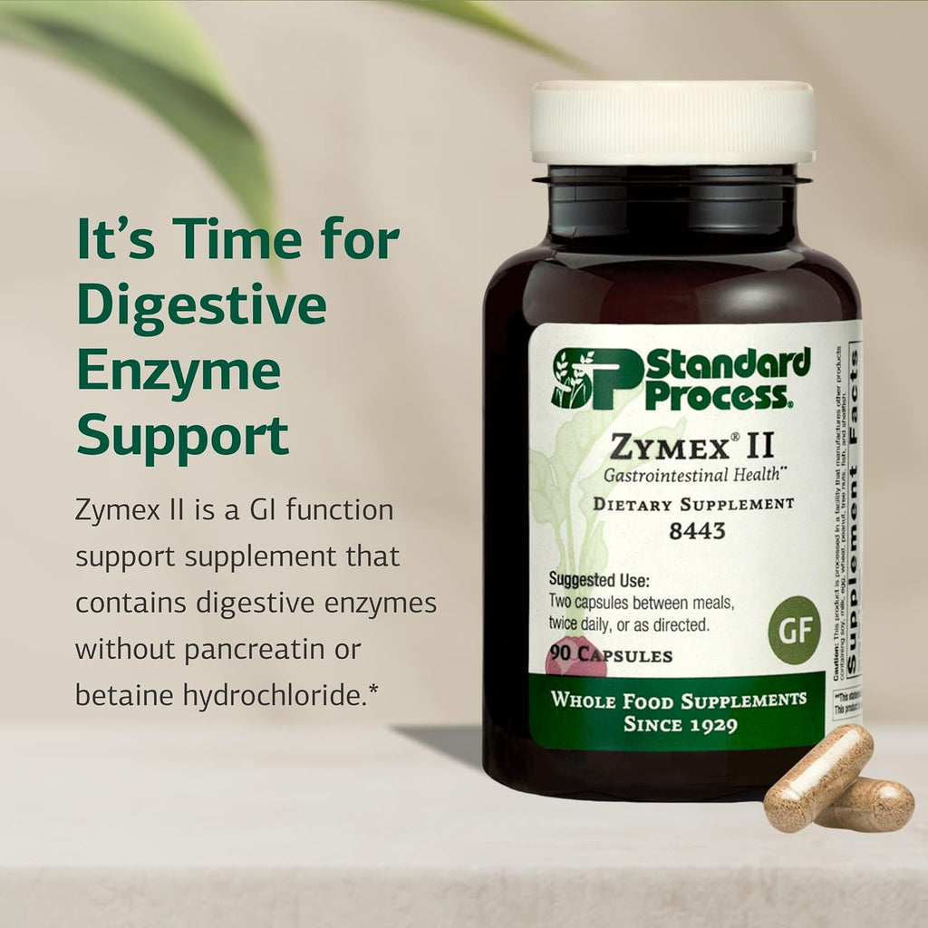 Standard Process Zymex II, GI Digestive Enzyme Supplement, 90 Capsules