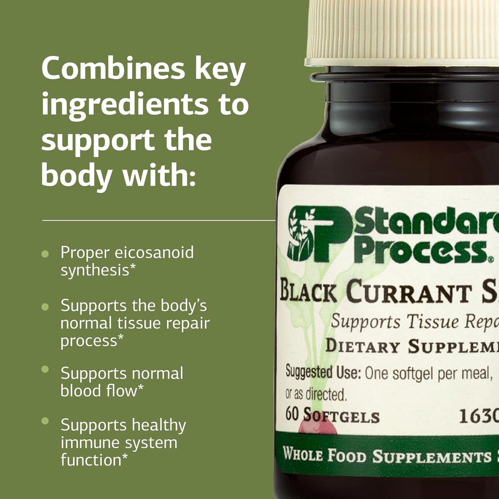 Standard Process Black Currant Seed Oil, Tissue Repair Support, 60 Softgels