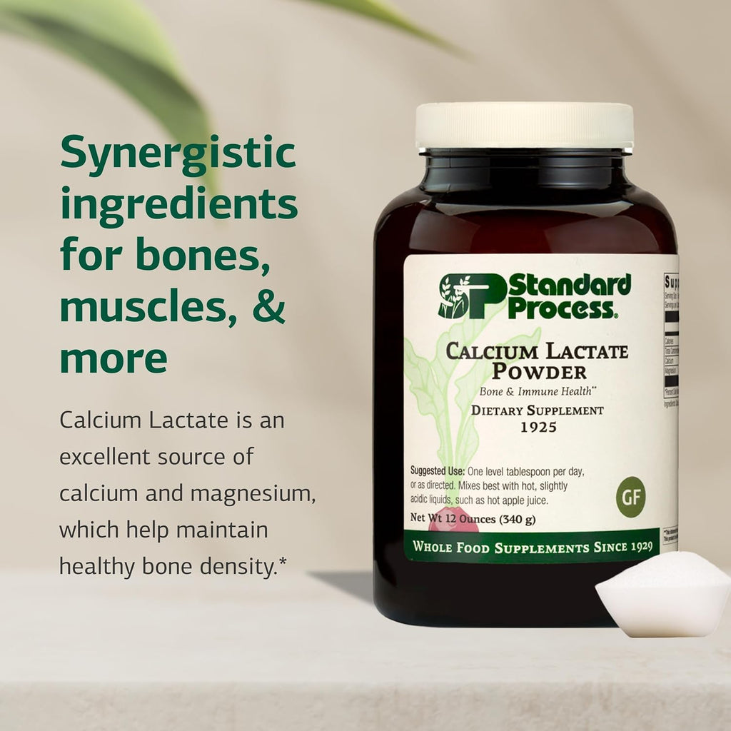 Standard Process Calcium Lactate Powder, Bone & Immune Supplement, 12 oz