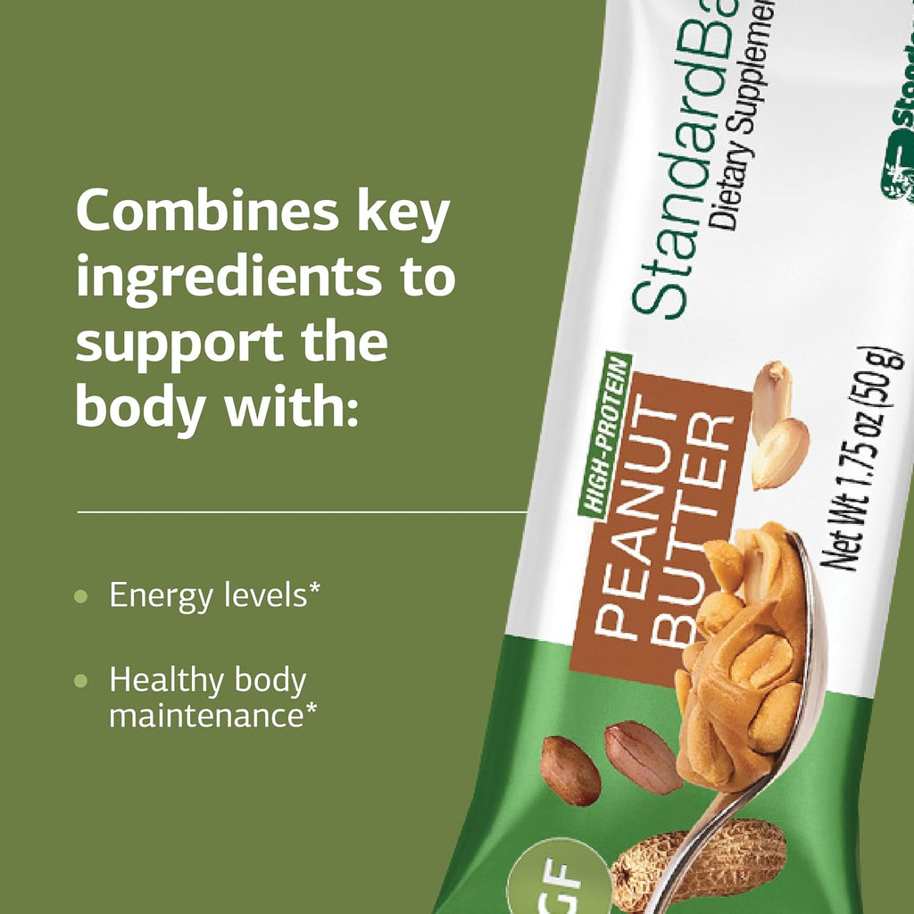 Standard Process StandardBar Peanut Butter, Energy Support Bar, 18 ct