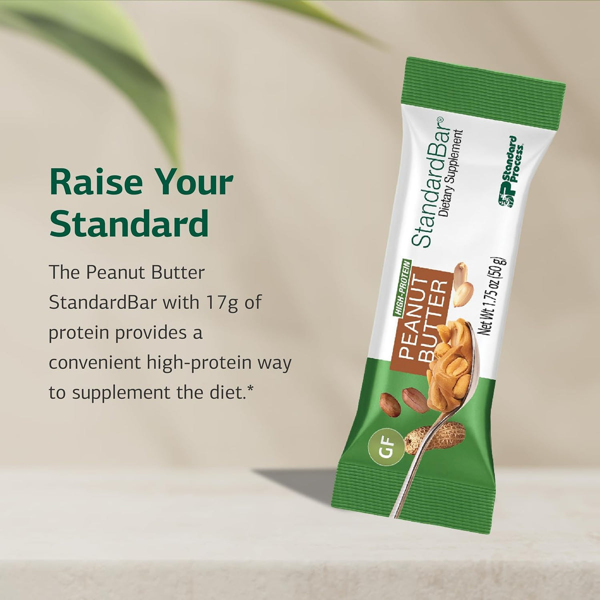 Standard Process StandardBar Peanut Butter, Energy Support Bar, 18 ct