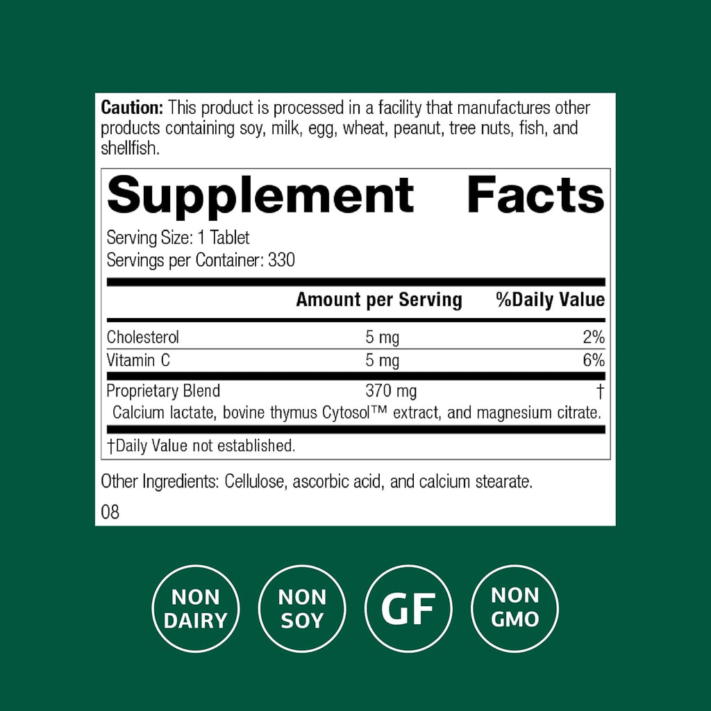 Standard Process Thymex Cytosol Extract, Immune Health, 330 Tablets