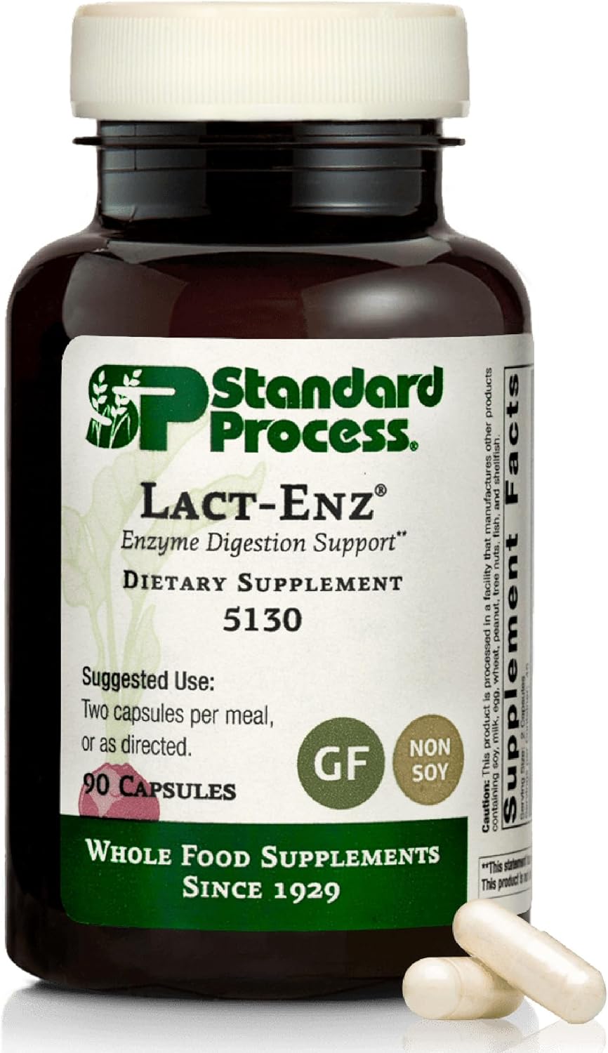 Standard Process Lact-ENZ, Enzyme Digestion & Probiotic Aid, 90 Capsules