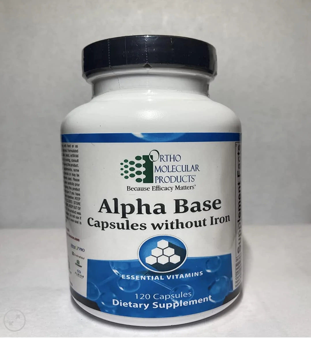 Ortho Molecular Products Alpha Base Without Iron — 120 Capsules