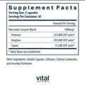Vital Nutrients Pancreatic Enzymes 1000mg 180 Capsules