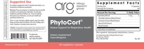 Allergy Research Group PhytoCort 120 Vegeterian Capsules