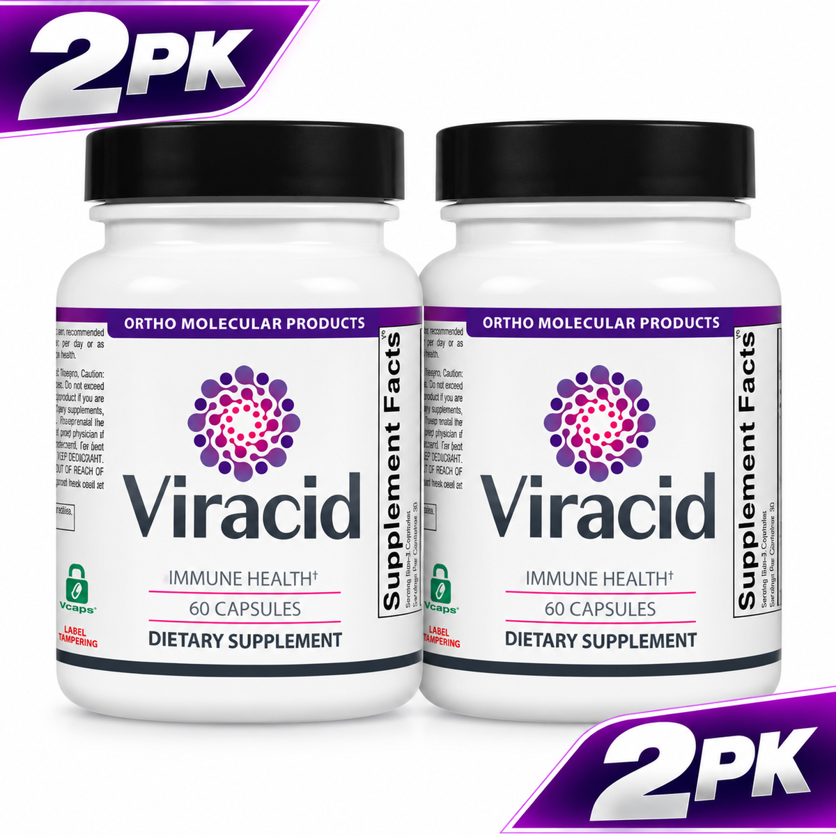 (2pk) Ortho Molecular Products Viracid 60 Capsules (2pk)